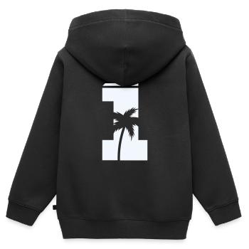 1 Lame - Sweat Premium à capuche zippé enfant bio - noir - Dos - AI Model Kid Male (0cm)