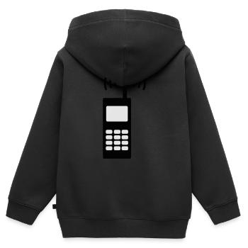 Handy - Telefon - Mobile - Kinder Premium Organic Zip Hoodie - Schwarz - Hinten - AI Model Kid Male (0cm)