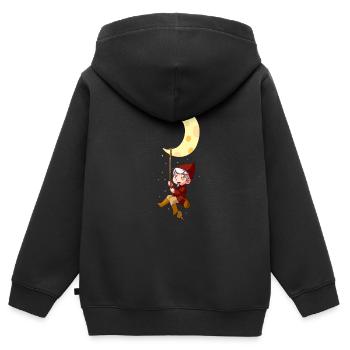 Sandman mit Mond - Kinder Premium Organic Zip Hoodie - Schwarz - Hinten - AI Model Kid Male (0cm)