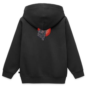 Howling wolf, full moon - Kids Premium Organic Zip-up Hoodie - black - Back - AI Model Kid Male (0cm)