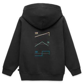 Synthesizer Waveform Vintage - Kids Premium Organic Zip-up Hoodie - black - Back - AI Model Kid Male (0cm)