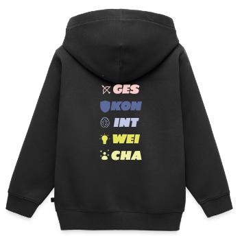 Pen and Paper Attribute | Pen and Paper - T-Shirt - Kinder Premium Organic Zip Hoodie - Schwarz - Hinten - AI Model Kid Male (0cm)