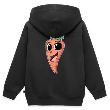 Vegan Karotte Karotten Möhre Möhren - Kinder Premium Organic Zip Hoodie - Schwarz - Hinten - AI Model Kid Male (0cm)