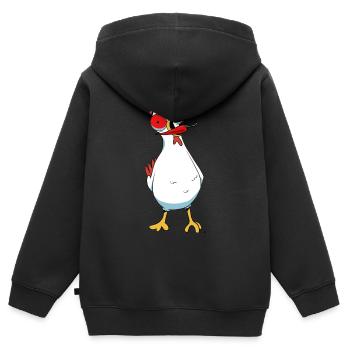 Peperoni Chili Huhn Heiß Geflügel Federvieh scharf - Kinder Premium Organic Zip Hoodie - Schwarz - Hinten - AI Model Kid Male (0cm)