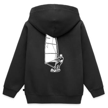Windsurfer - Kinder Premium Organic Zip Hoodie - Schwarz - Hinten - AI Model Kid Male (0cm)