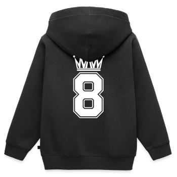 8e Couronne - Sweat Premium à capuche zippé enfant bio - noir - Dos - AI Model Kid Male (0cm)