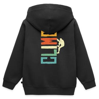 Escalade de bloc Escalade Alpinistes - Sweat Premium à capuche zippé enfant bio - noir - Dos - AI Model Kid Male (0cm)