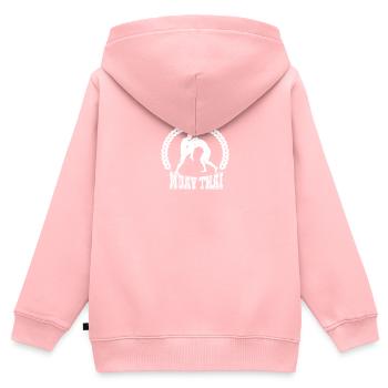 Muay Thai - Kinder Premium Organic Zip Hoodie - Rosa - Hinten - AI Model Kid Female (0cm)