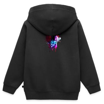 Musiciens - Sweat Premium à capuche zippé enfant bio - noir - Dos - AI Model Kid Male (0cm)