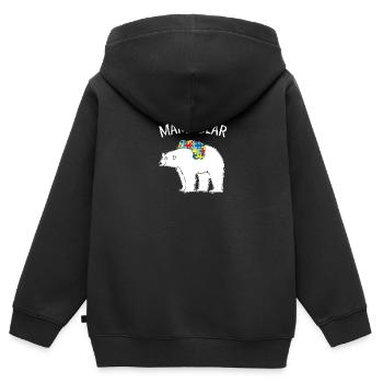 Mama Bear - Kinder Premium Organic Zip Hoodie - Schwarz - Hinten - AI Model Kid Male (0cm)