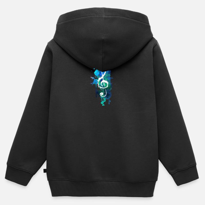 musical - Sweat Premium à capuche zippé enfant bio - noir