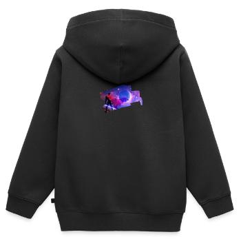 Space - Kinder Premium Organic Zip Hoodie - Schwarz - Hinten - AI Model Kid Male (0cm)