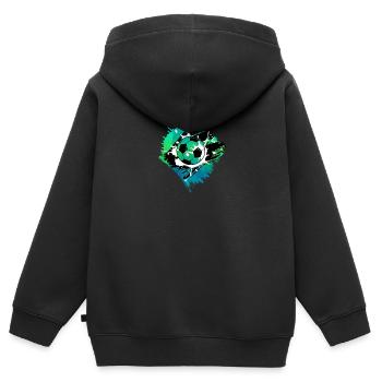Football - Kinder Premium Organic Zip Hoodie - Schwarz - Hinten - AI Model Kid Male (0cm)
