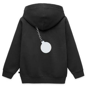 Abrissbirne - Kinder Premium Organic Zip Hoodie - Schwarz - Hinten - AI Model Kid Male (0cm)