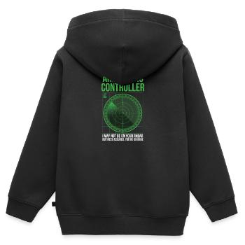 Contrôleur de la circulation aérienne Aviation Aviation Aviator - Sweat Premium à capuche zippé enfant bio - noir - Dos - AI Model Kid Male (0cm)