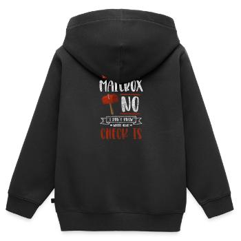 Lettres du facteur Employé des postes Facteur - Sweat Premium à capuche zippé enfant bio - noir - Dos - AI Model Kid Male (0cm)
