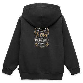 Koch Chef Gourmet Geschmack - Kinder Premium Organic Zip Hoodie - Schwarz - Hinten - AI Model Kid Male (0cm)