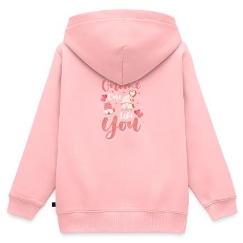 Wichtel Gartenzwerg Weihnachten Winzig - Kinder Premium Organic Zip Hoodie - Rosa - Hinten - AI Model Kid Female (0cm)