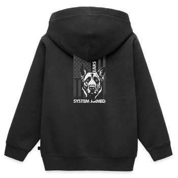 Hund Schutz Hunderasse Diensthund - Kinder Premium Organic Zip Hoodie - Schwarz - Hinten - AI Model Kid Male (0cm)