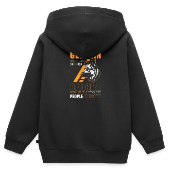 Hund Schutzhund Rassehund Diensthund - Kinder Premium Organic Zip Hoodie - Schwarz - Hinten - AI Model Kid Male (0cm)