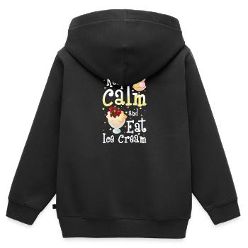 Eiscreme Eiskugel Süßigkeiten Softeis - Kinder Premium Organic Zip Hoodie - Schwarz - Hinten - AI Model Kid Male (0cm)