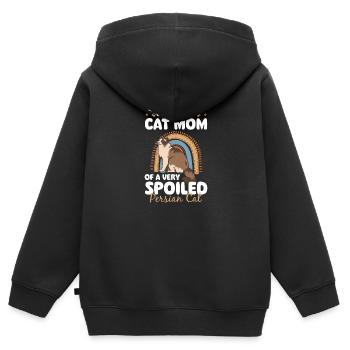 Perser Katze Katzendame Katzenfreund Pfote - Kinder Premium Organic Zip Hoodie - Schwarz - Hinten - AI Model Kid Male (0cm)
