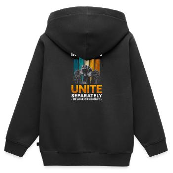 Antisozial Misanthrop Schüchternheit - Kinder Premium Organic Zip Hoodie - Schwarz - Hinten - AI Model Kid Male (0cm)
