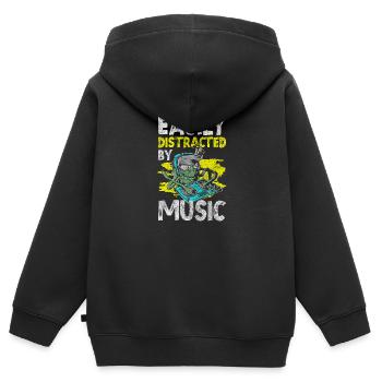 Musik Noten Musikverein Musikstil - Kinder Premium Organic Zip Hoodie - Schwarz - Hinten - AI Model Kid Male (0cm)