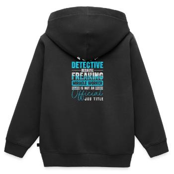 Enquêteur fouineur Crime Sherlock - Sweat Premium à capuche zippé enfant bio - noir - Dos - AI Model Kid Male (0cm)