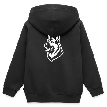 Schäferhund Hund Hundekopf - Kinder Premium Organic Zip Hoodie - Schwarz - Hinten - AI Model Kid Male (0cm)