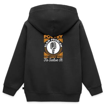 Poesie Schreiben Literatur Buch - Kinder Premium Organic Zip Hoodie - Schwarz - Hinten - AI Model Kid Male (0cm)