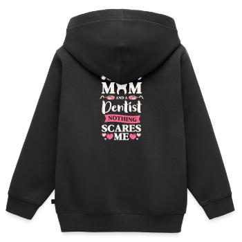 Arzt Bohrer Zahnspange - Kinder Premium Organic Zip Hoodie - Schwarz - Hinten - AI Model Kid Male (0cm)