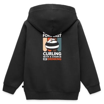 Curling Eiskalt Wischen - Kinder Premium Organic Zip Hoodie - Schwarz - Hinten - AI Model Kid Male (0cm)