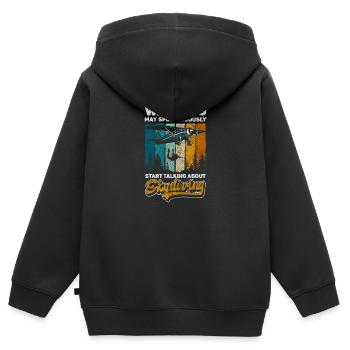 Parachutisme Sports extrêmes Pilote d’avion - Sweat Premium à capuche zippé enfant bio - noir - Dos - AI Model Kid Male (0cm)
