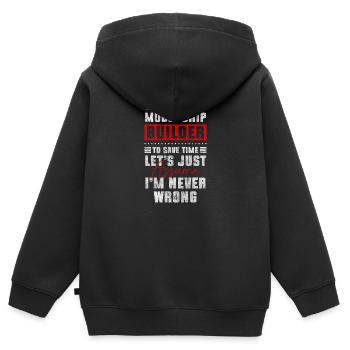 Modellbau Fernsteuerung RC Schiff Yacht - Kinder Premium Organic Zip Hoodie - Schwarz - Hinten - AI Model Kid Male (0cm)