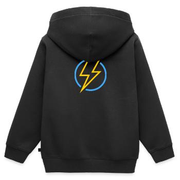 Blitz - Kinder Premium Organic Zip Hoodie - Schwarz - Hinten - AI Model Kid Male (0cm)