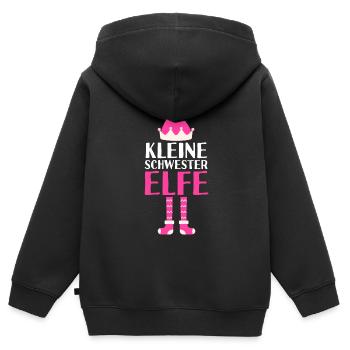 Kleine Schwester Elfe Kleine Schwester Geschenk - Kinder Premium Organic Zip Hoodie - Schwarz - Hinten - AI Model Kid Male (0cm)