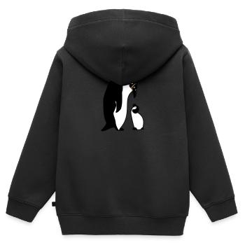 manchot - Sweat Premium à capuche zippé enfant bio - noir - Dos - AI Model Kid Male (0cm)