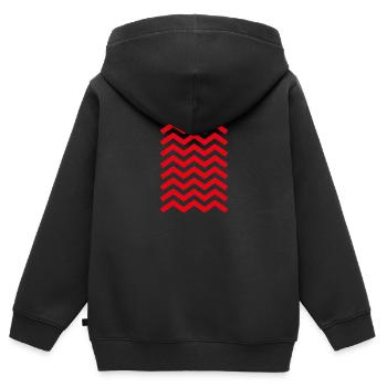 zick zack muster - Kinder Premium Organic Zip Hoodie - Schwarz - Hinten - AI Model Kid Male (0cm)