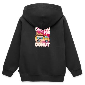 Sound For Donut - Sweat Premium à capuche zippé enfant bio - noir - Dos - AI Model Kid Male (0cm)