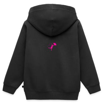 Mrs Pink - Kinder Premium Organic Zip Hoodie - Schwarz - Hinten - AI Model Kid Male (0cm)