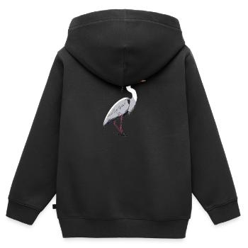 Graureiher, Reiher - Kinder Premium Organic Zip Hoodie - Schwarz - Hinten - AI Model Kid Male (0cm)