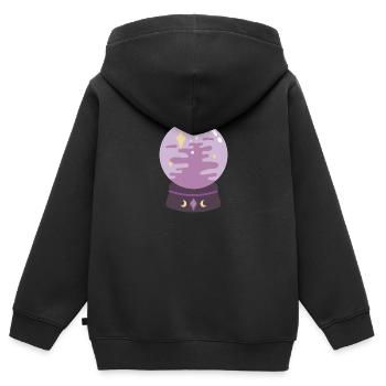 Boule de cristal - Sweat Premium à capuche zippé enfant bio - noir - Dos - AI Model Kid Male (0cm)