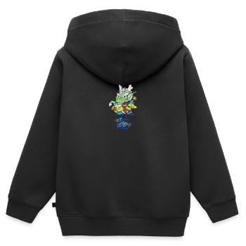Signe astrologique chinois : Dragon - Sweat Premium à capuche zippé enfant bio - noir - Dos - AI Model Kid Male (0cm)