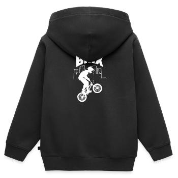 Bmx Gift Idea Man Child - Kids Premium Organic Zip-up Hoodie - black - Back - AI Model Kid Male (0cm)