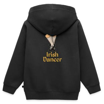 Danseuse Danseuse Danseuse irlandaise Danseuse - Sweat Premium à capuche zippé enfant bio - noir - Dos - AI Model Kid Male (0cm)