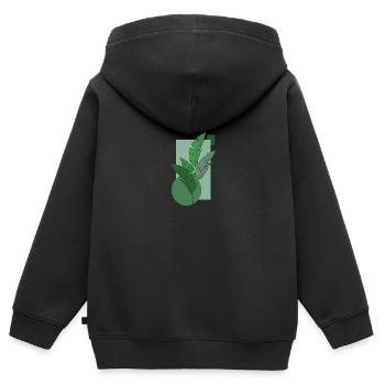 geometry - Kids Premium Organic Zip-up Hoodie - black - Back - AI Model Kid Male (0cm)