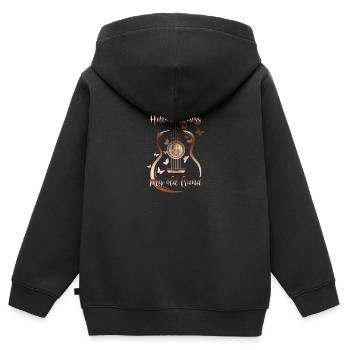Hallo Dunkelheit Mein alter Freund - Kinder Premium Organic Zip Hoodie - Schwarz - Hinten - AI Model Kid Male (0cm)
