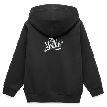 Big Brother - Sweat Premium à capuche zippé enfant bio - noir - Dos - AI Model Kid Male (0cm)