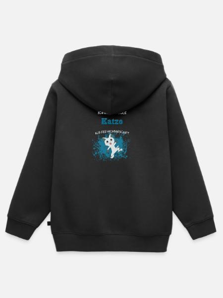 Coole Katze der Nachbarschaft - Kinder Premium Organic Zip Hoodie - Schwarz